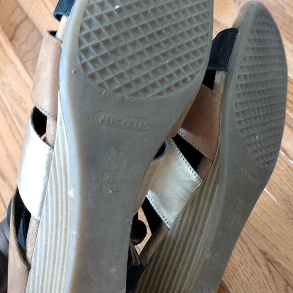 Aerosoles color block Metallic Wedge Sandal - Picture 5 of 6